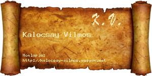 Kalocsay Vilmos névjegykártya