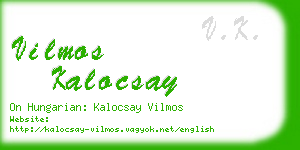 vilmos kalocsay business card